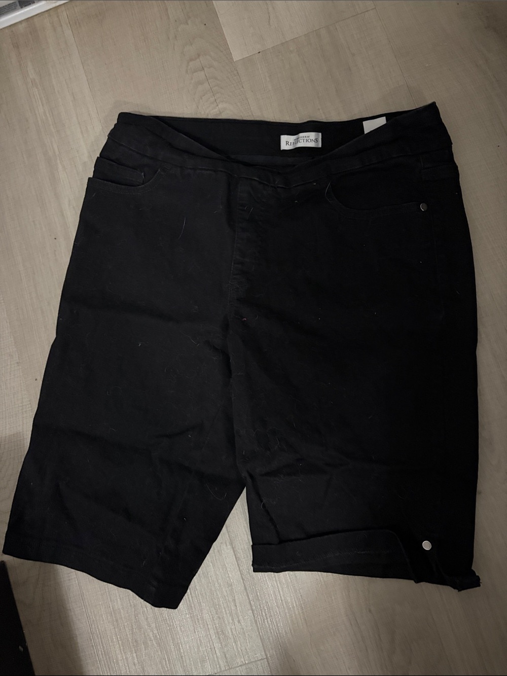 Women's Black Stretch Bermuda Shorts